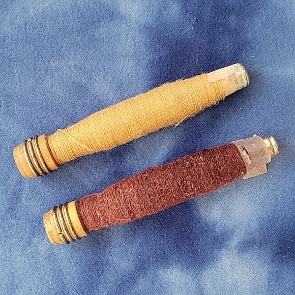 Unbranded Other - Lot of 2 Antique Wooden Weaving Loom Shuttle Bobbins/Spools About 6.75 inches